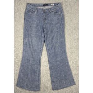 Anthropologie Level 99 Newport Wide Leg Chambray Pants Size 28
